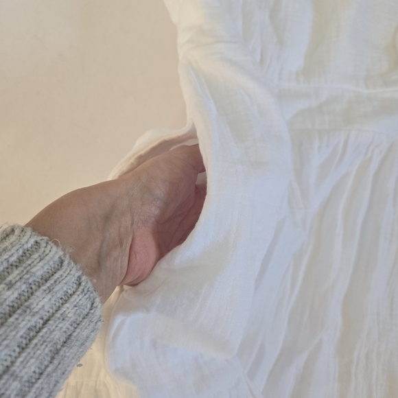 NWT Boden Anna Double cloth Midi dress white cotton gauze ruching sz 6P - Picture 12 of 14